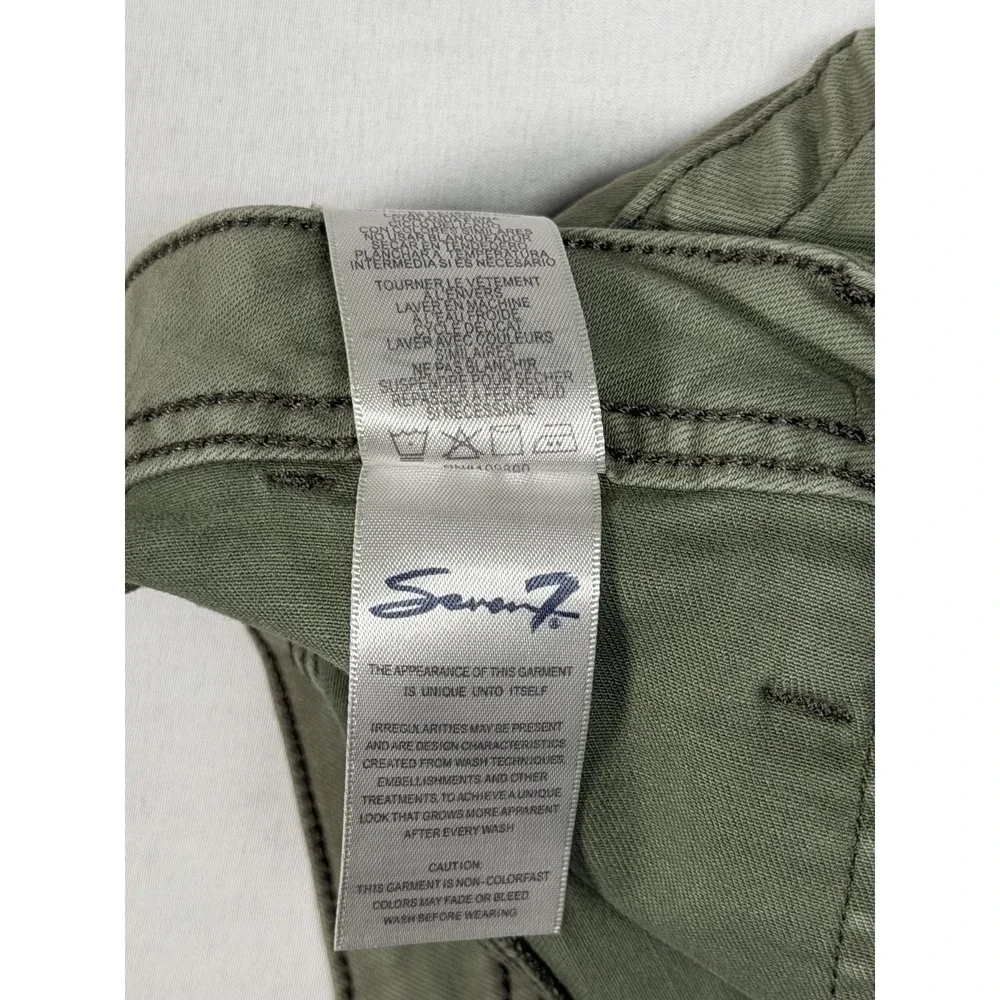Seven7 Shorts Womens 16 Green Utility‎ Twill Cutoff Frayed Hem Patch Pockets